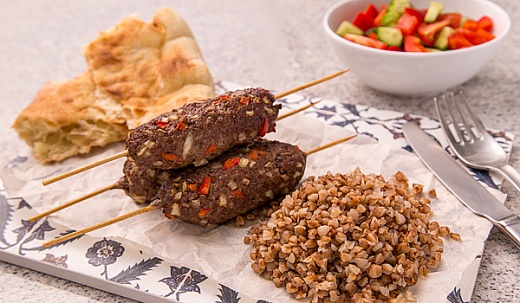 Mutton Kebabs with Buckwheat