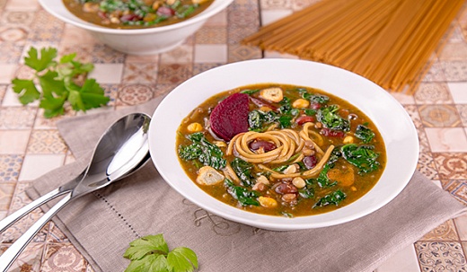 Iranian Soup with Chickpeas and Spinach