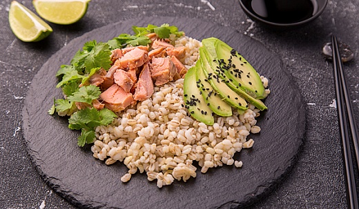 Pearl Barley with Smoked Salmon and Avocado