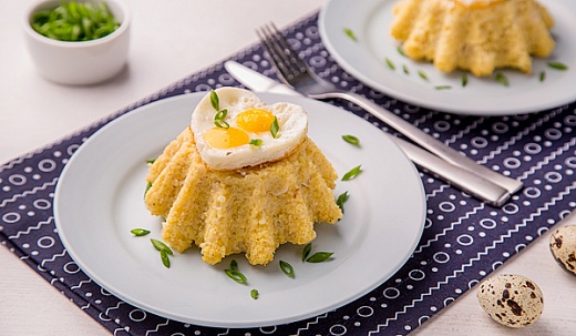 Millet Mini-Pies with Quail Eggs and Parmesan Cheese