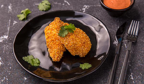 Crispy Chicken in Coconut and Cornmeal Coating