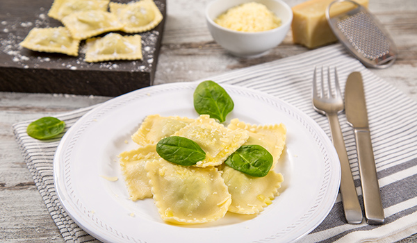 Ravioli with spinach