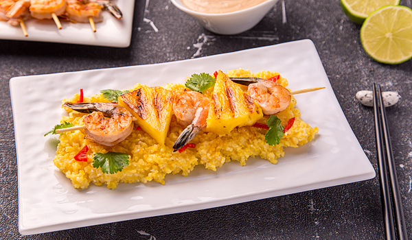 Shrimp with Pineapple and Cornmeal Side