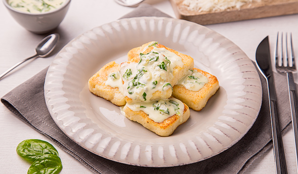 Semolina Gnocchi with Blue Cheese and Spinach 