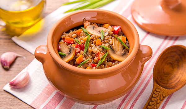 Buckwheat with Vegetables and Mushrooms