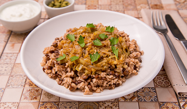Mujaddara (Rice with Lentils and Fried Onion)