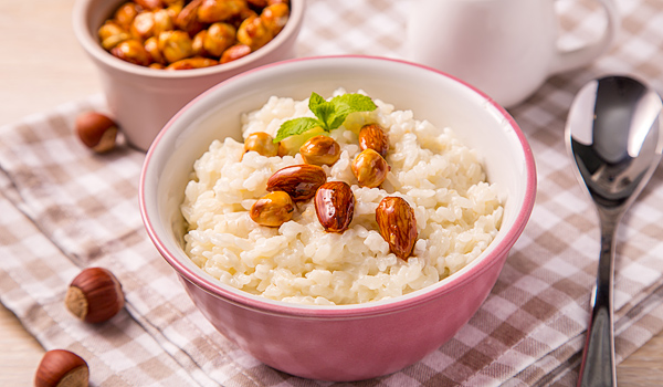 Rice Porridge with Caramelized Nuts