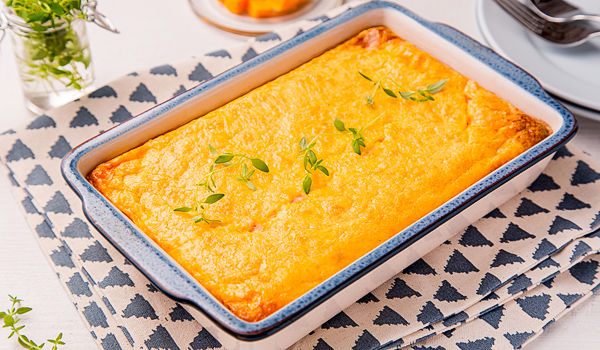 Кассероль с ветчиной и сыром